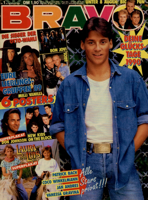 BRAVO Nr. 1 vom 28 décembre 1989 – Titelseite: Patrick Bach