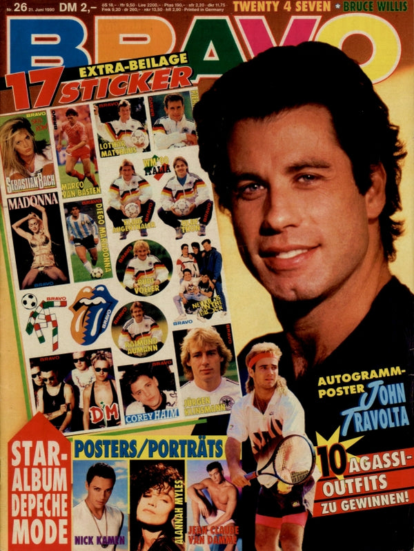BRAVO Nr. 26 vom 21.06.1990 – Titelseite: John Travolta
