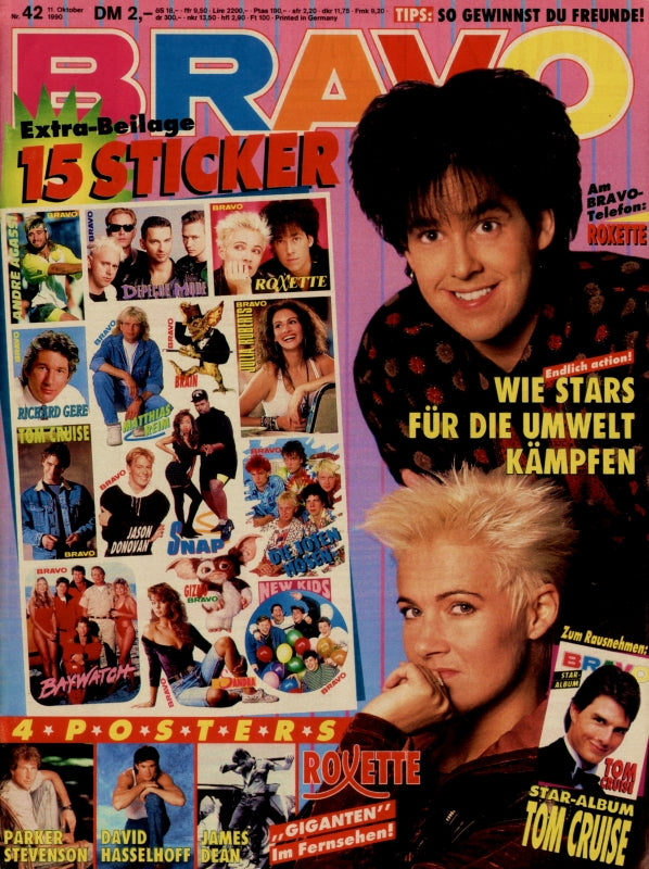 BRAVO Nr. 42 vom 11 octobre 1990 – Titelseite: Roxette