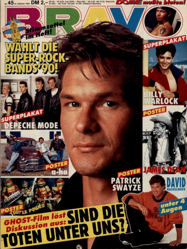 BRAVO Nr. 45 vom October 31, 1990 – Titelseite: Patrick Swayze