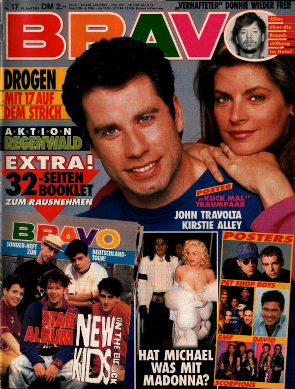 BRAVO Nr. 17 vom 18 avril 1991 – Titelseite: John Travolta, Kirstie Alley