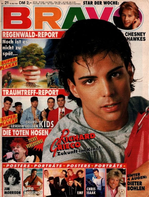 BRAVO Nr. 21 vom May 16, 1991 – Titelseite: Richard Grieco