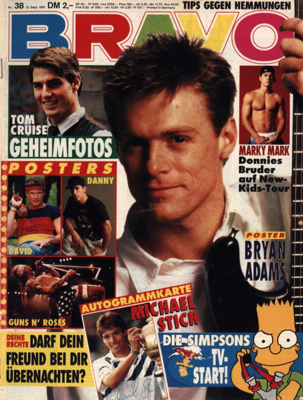 BRAVO Nr. 38 vom 12 septembre 1991 – Titelseite: Bryan Adams