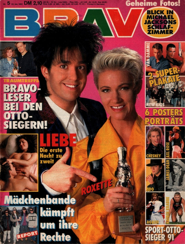 BRAVO Nr. 5 vom 23 janvier 1992 – Titelseite: Roxette
