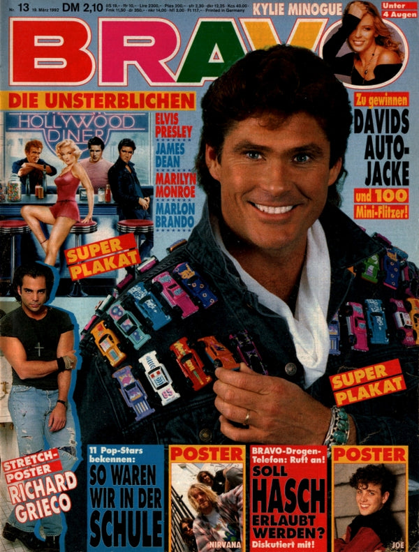 BRAVO Nr. 13 vom 19 mars 1992 – Titelseite: David Hasselhoff