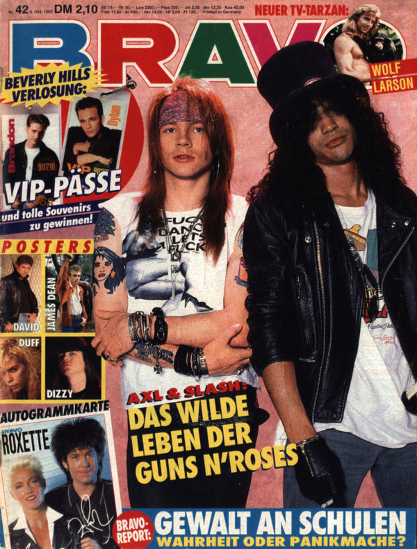 BRAVO Nr. 42 vom 08.10.1992 – Titelseite: Axl Rose, Slash