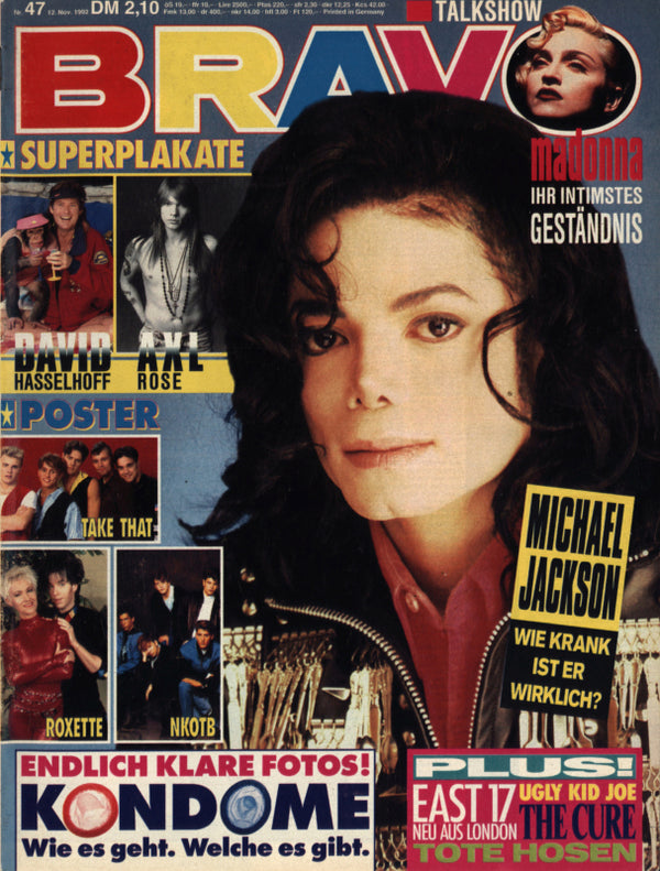 BRAVO Nr. 47 vom 12 novembre 1992 – Titelseite: Michael Jackson