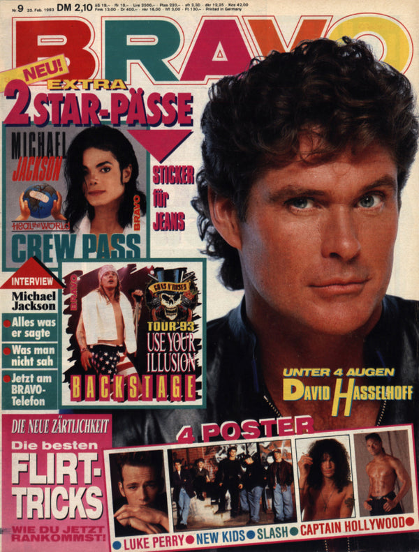 BRAVO Nr. 9 vom 25 février 1993 – Titelseite: David Hasselhoff