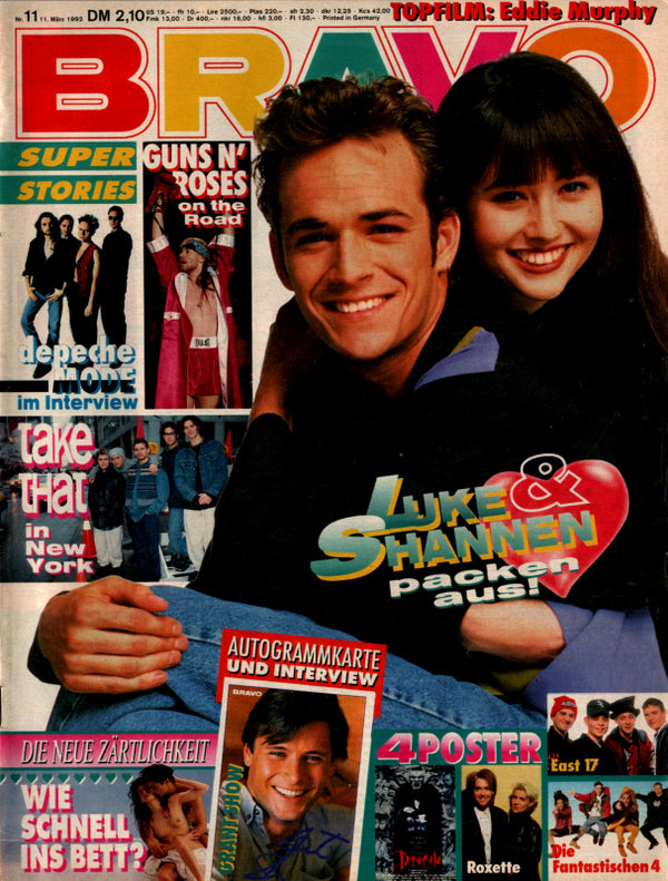 BRAVO Nr. 11 vom 11 mars 1993 – Titelseite: Luc Perry, Shannen Doherty