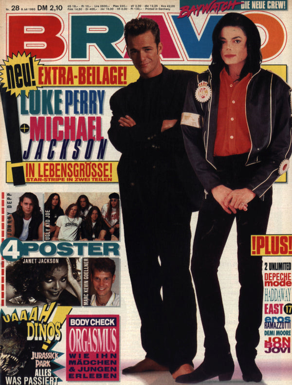 BRAVO Nr. 28 vom 8 juillet 1993 – Titelseite: Luc Perry, Michael Jackson