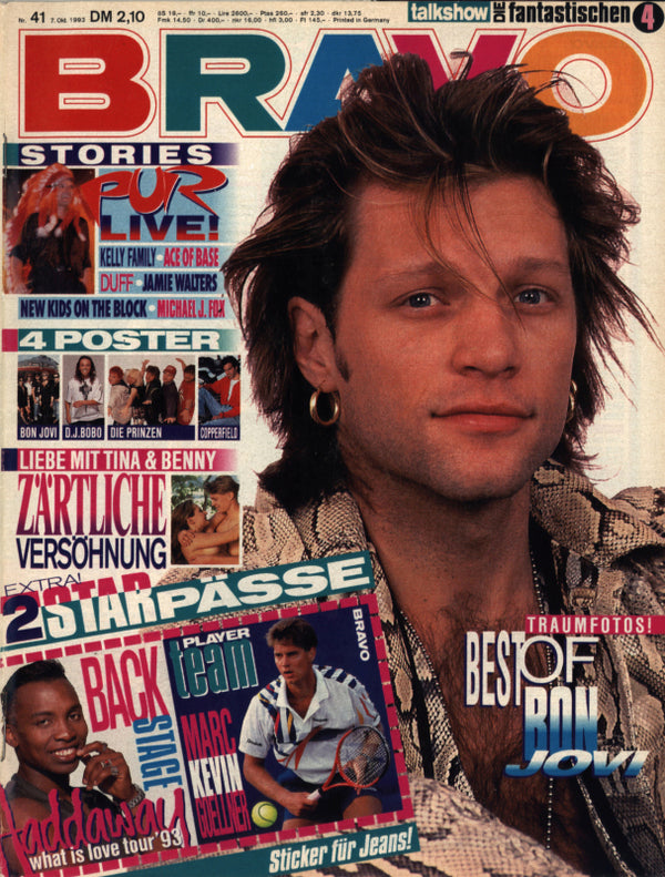 BRAVO Nr. 41 vom October 7, 1993 – Titelseite: Jon Bon Jovi