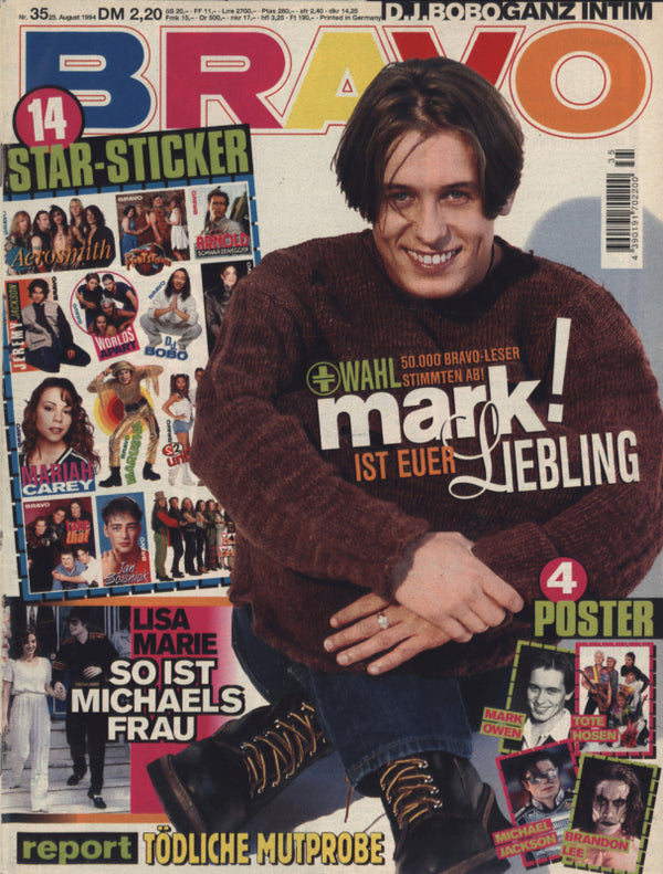 BRAVO Nr. 35 vom 25 août 1994 – Titelseite: Mark Owen