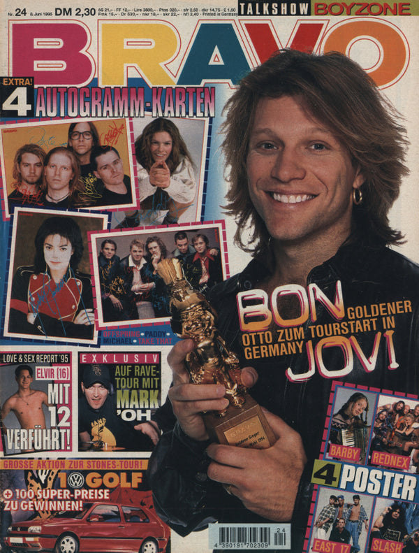 BRAVO Nr. 24 vom June 8, 1995 – Titelseite: Jon Bon Jovi