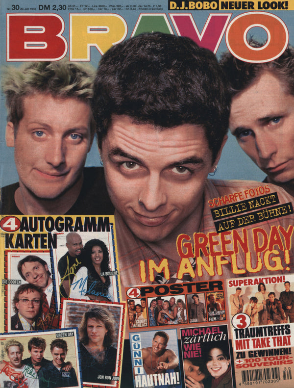 BRAVO Nr. 30 vom 20.07.1995 – Titelseite: Green Day