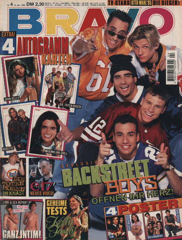 BRAVO Nr. 4 vom 18 janvier 1996 – Titelseite: Les Backstreet Boys