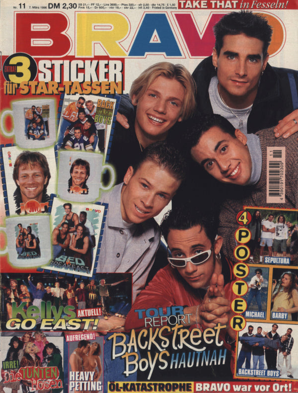 BRAVO Nr. 11 vom 7 mars 1996 – Titelseite: Les Backstreet Boys