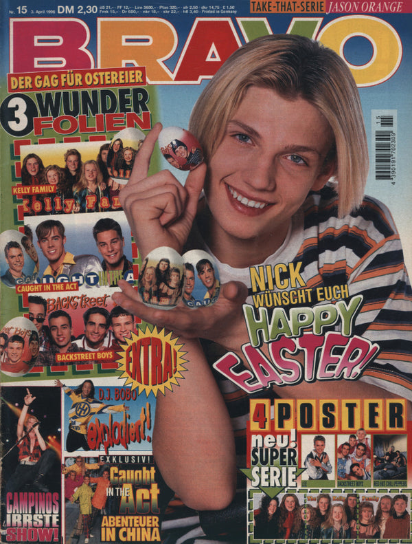 BRAVO Nr. 15 vom 3 avril 1996 – Titelseite: Nick Carter