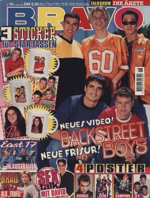 BRAVO Nr. 18 vom 25 avril 1996 – Titelseite: Les Backstreet Boys