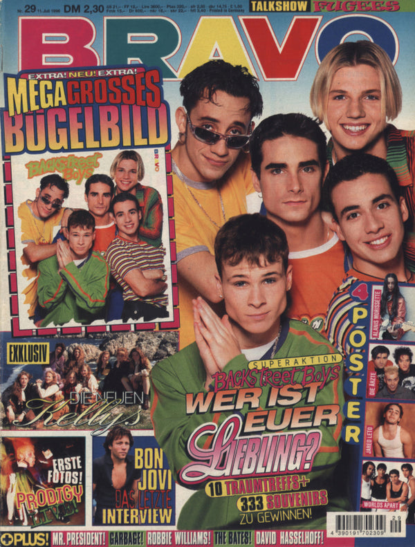 BRAVO Nr. 29 vom 11 juillet 1996 – Titelseite: Les Backstreet Boys
