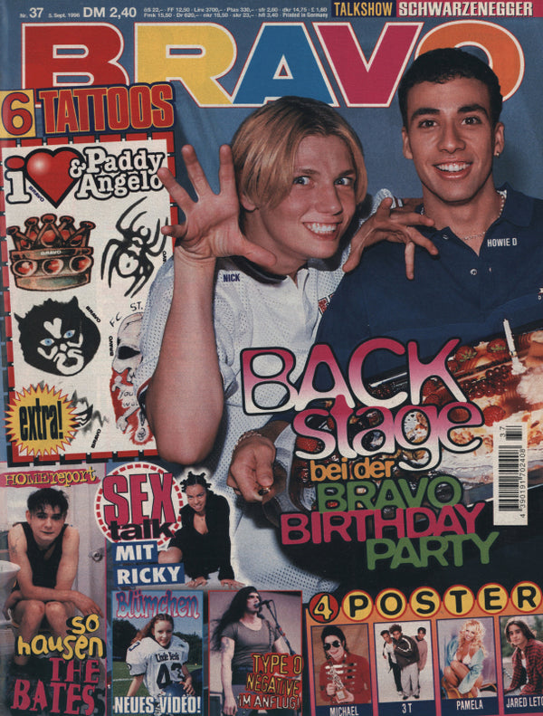 BRAVO Nr. 37 vom 06.09.1996 – Titelseite: Nick Carter, Howie Dorough