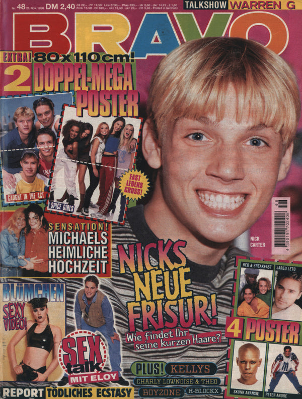BRAVO Nr. 48 vom 21 novembre 1996 – Titelseite: Nick Carter