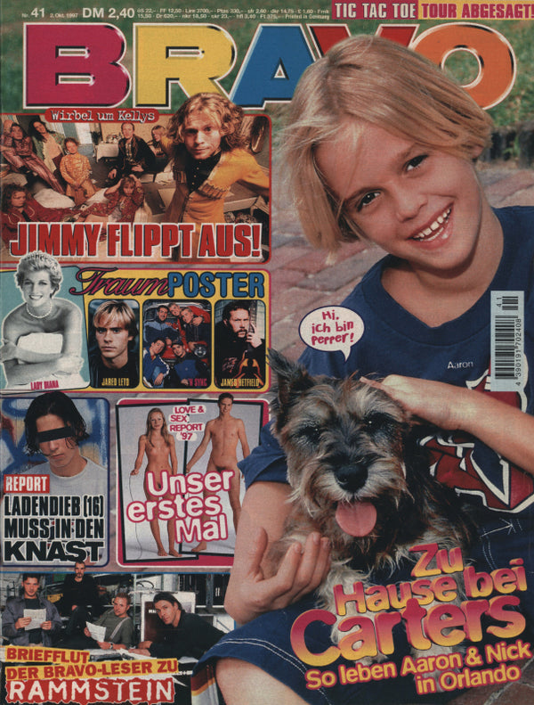 BRAVO Nr. 41 vom 2 octobre 1997 – Titelseite: Aaron Carter