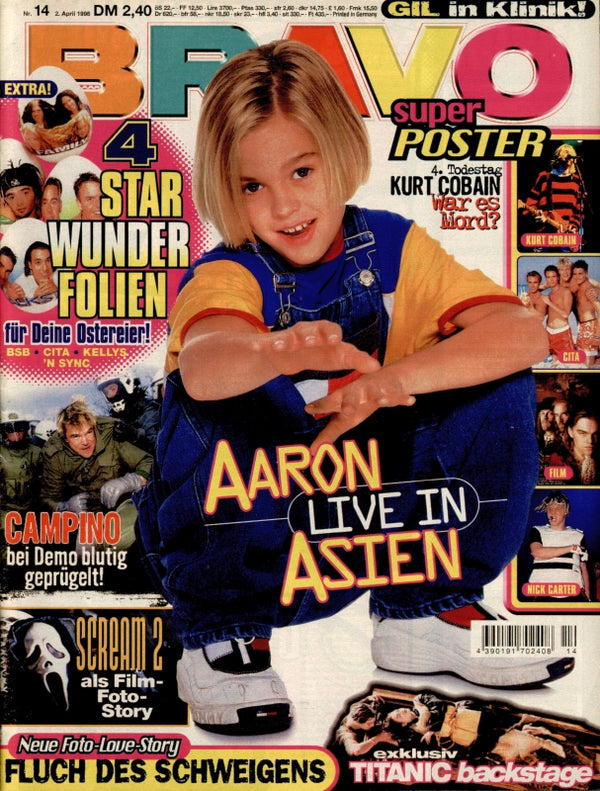 BRAVO Nr. 14 vom 2 avril 1998 – Titelseite: Aaron Carter