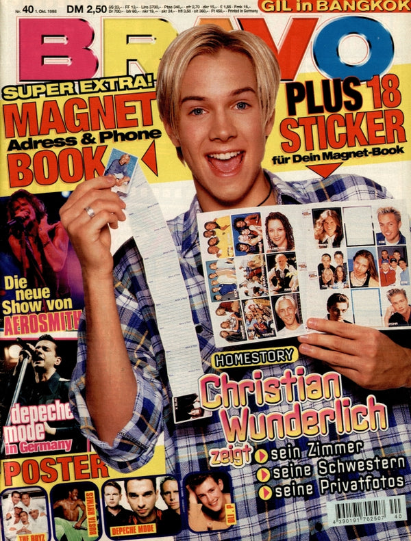 BRAVO Nr. 40 vom 1er octobre 1998 – Titelseite: Christian Wunderlich
