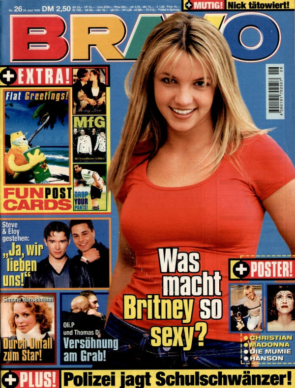 BRAVO Nr. 26 vom 24.06.1999 – Titelseite: Britney Spears
