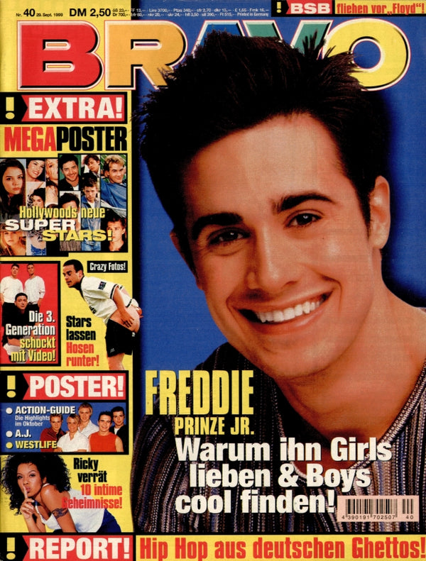 BRAVO Nr. 40 vom 29 septembre 1999 – Titelseite: Freddie Prinze Jr.