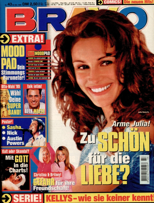 BRAVO Nr. 43 vom 20 octobre 1999 – Titelseite: Julia Roberts