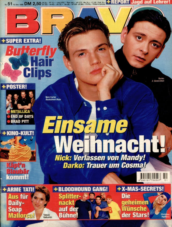 BRAVO Nr. 51 vom 15 décembre 1999 – Titelseite: Nick Carter, Darko Kordic