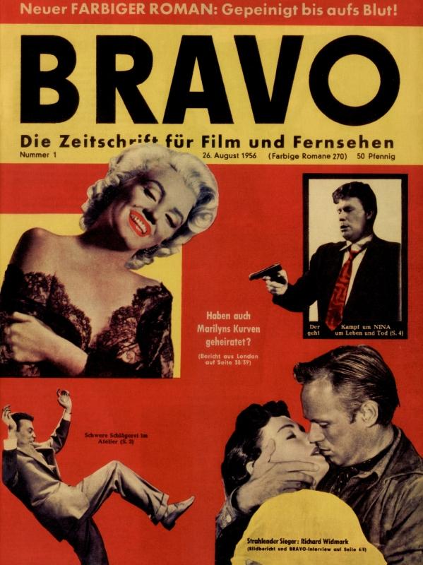 BRAVO Nr. 1 vom 26 août 1956 – Titelseite: Marilyn Monroe