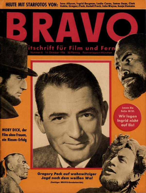 BRAVO Nr. 8 vom 14 octobre 1956 – Titelseite: Grégory Peck