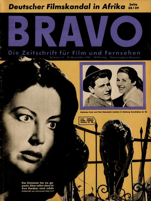 BRAVO Nr. 14 vom November 25, 1956 – Titelseite: Ava Gardner