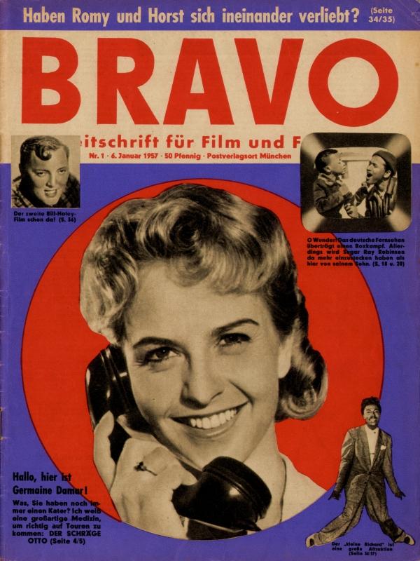 BRAVO Nr. 1 vom 6 janvier 1957 – Titelseite: Germaine Damar