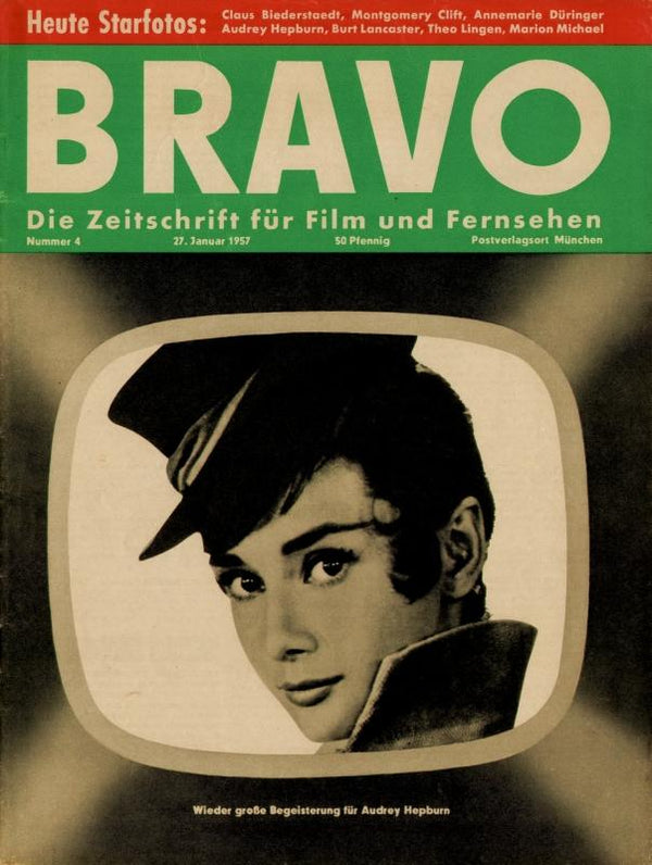 BRAVO Nr. 4 vom 27 janvier 1957 – Titelseite: Audrey Hepburn