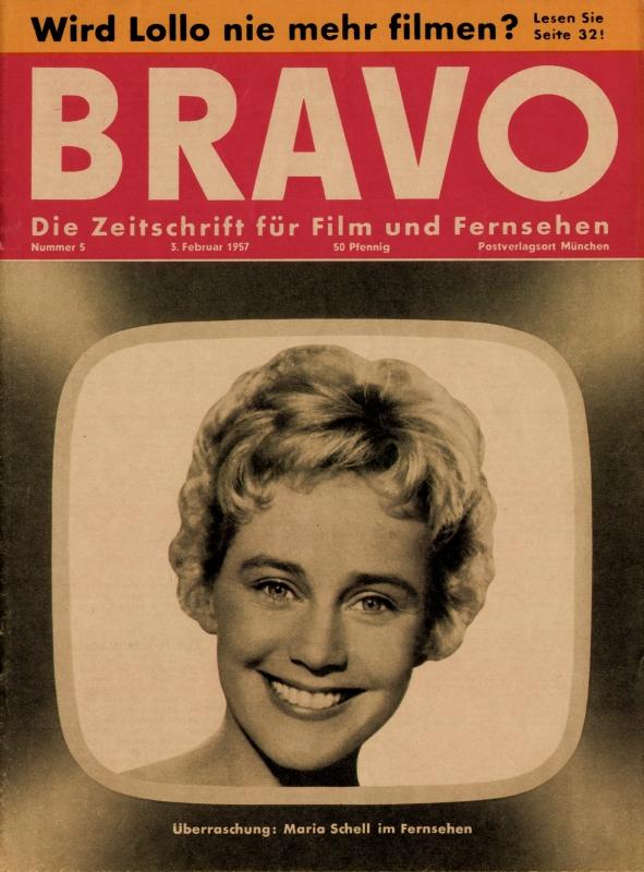 BRAVO Nr. 5 vom 3 février 1957 – Titelseite: Maria Schell