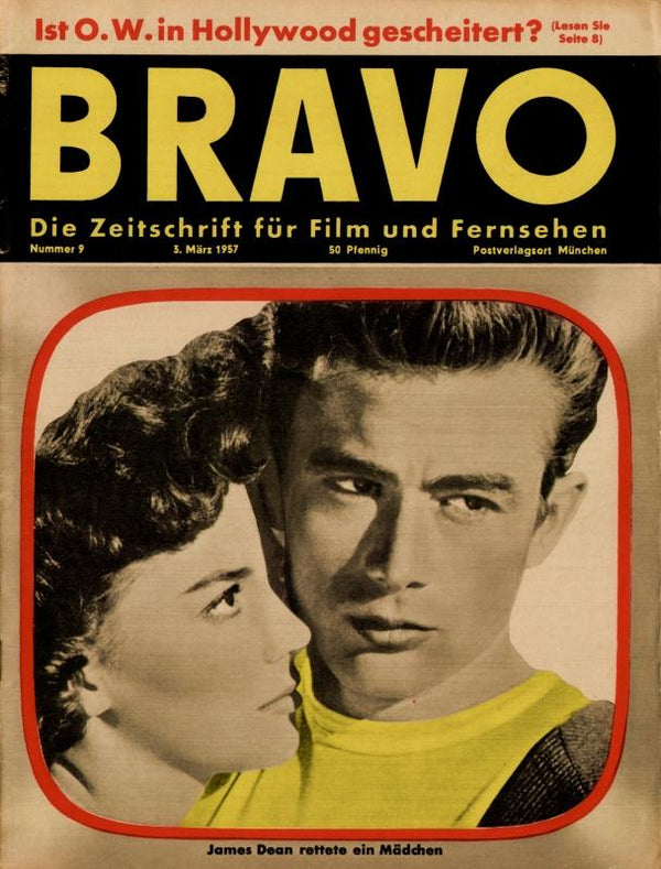 BRAVO Nr. 9 vom 3 mars 1957 – Titelseite: James Dean