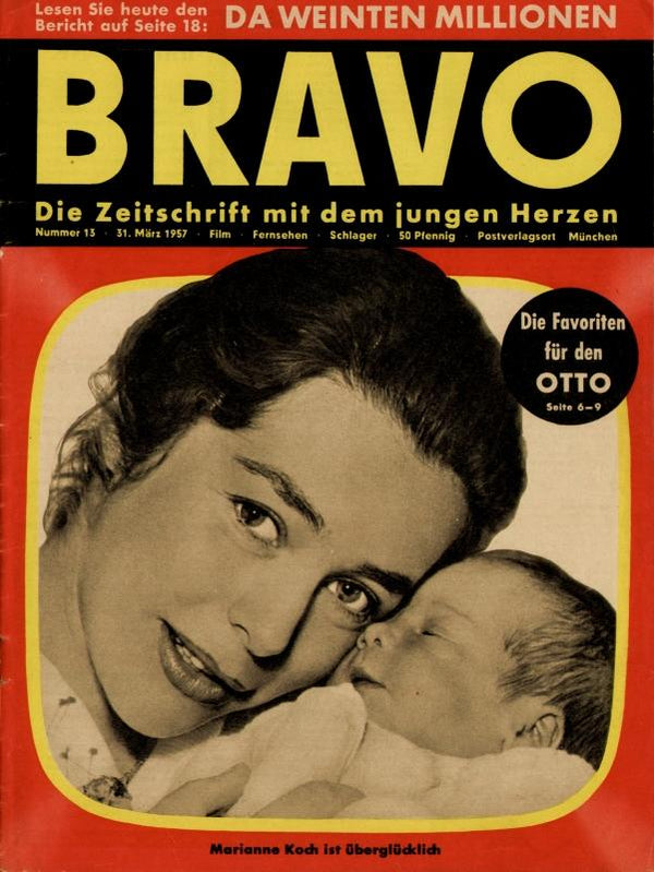 BRAVO Nr. 13 vom 31 mars 1957 – Titelseite: Marianne Koch
