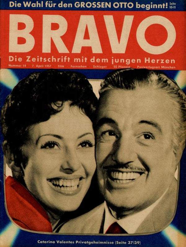 BRAVO Nr. 14 vom 7 avril 1957 – Titelseite: Caterina Valente, Vittorio de Sica