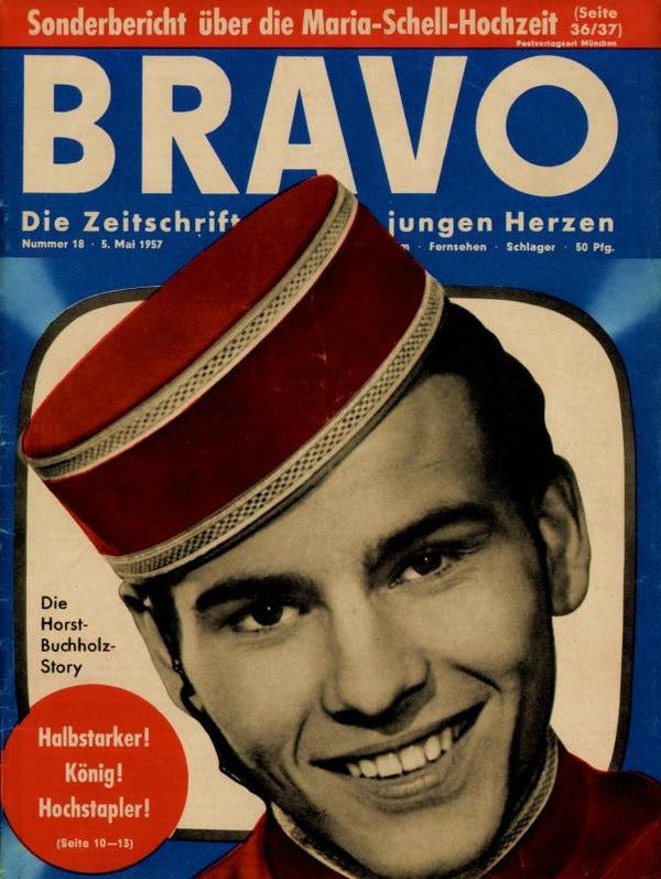 BRAVO Nr. 18 vom 5 mai 1957 – Titelseite: Horst Buchholz