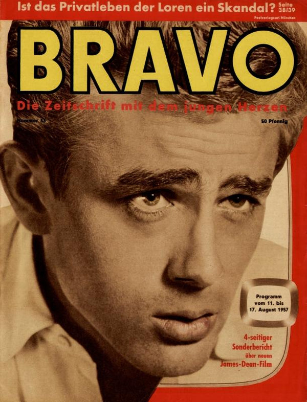 BRAVO Nr. 33 vom 6 août 1957 – Titelseite: James Dean