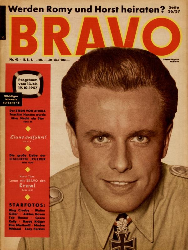 BRAVO Nr. 42 vom 8 octobre 1957 – Titelseite: Joachim Hansen