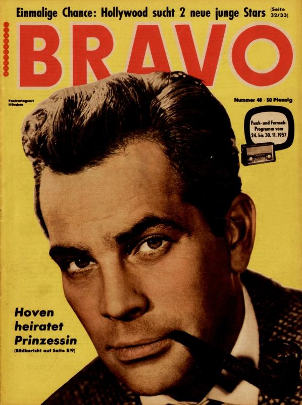 BRAVO Nr. 48 vom 19 novembre 1957 – Titelseite: Adrien Hoven