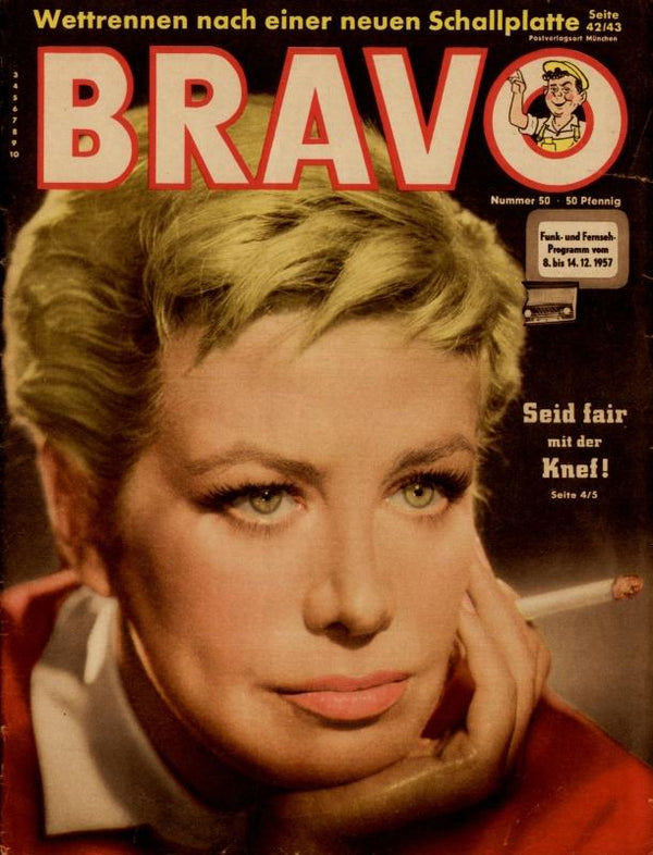 BRAVO Nr. 50 vom 3 décembre 1957 – Titelseite: Hildegard Knef
