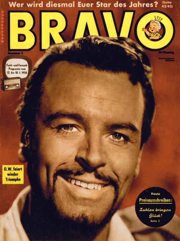 BRAVO Nr. 2 vom 07.01.1958 – Titelseite: O.W. Fischer