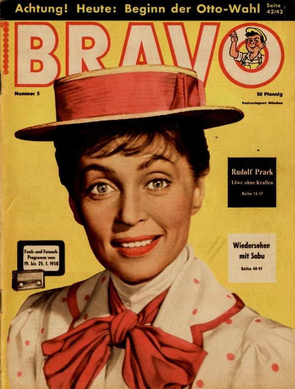 BRAVO Nr. 3 vom January 14, 1958 – Titelseite: Lilli Palmer