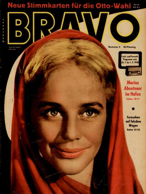 BRAVO Nr. 4 vom 21 janvier 1958 – Titelseite: Maria Schell