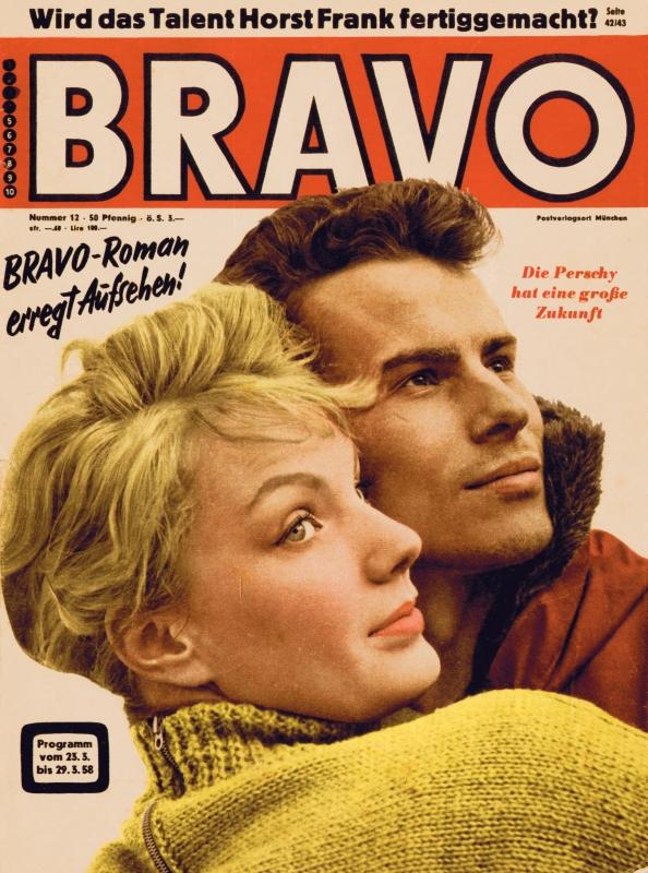 BRAVO Nr. 12 vom 18 mars 1958 – Titelseite: Maria Perschy, Horst Buchholz